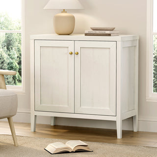 Accent Cabinet with Adjustable Shelves, Antique White Manufactured Wood