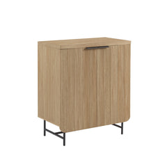 Accent Cabinet with Adjustable Shelves in Coastal Oak/Black