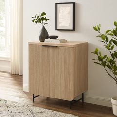 Accent Cabinet with Adjustable Shelves in Coastal Oak/Black