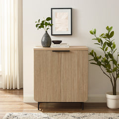 Accent Cabinet with Adjustable Shelves in Coastal Oak/Black