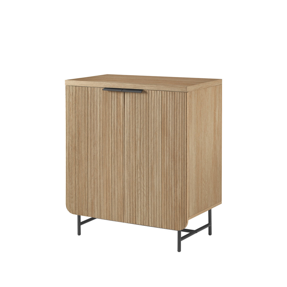 Accent Cabinet with Adjustable Shelves in Coastal Oak/Black