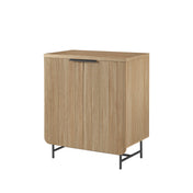 Accent Cabinet with Adjustable Shelves in Coastal Oak/Black