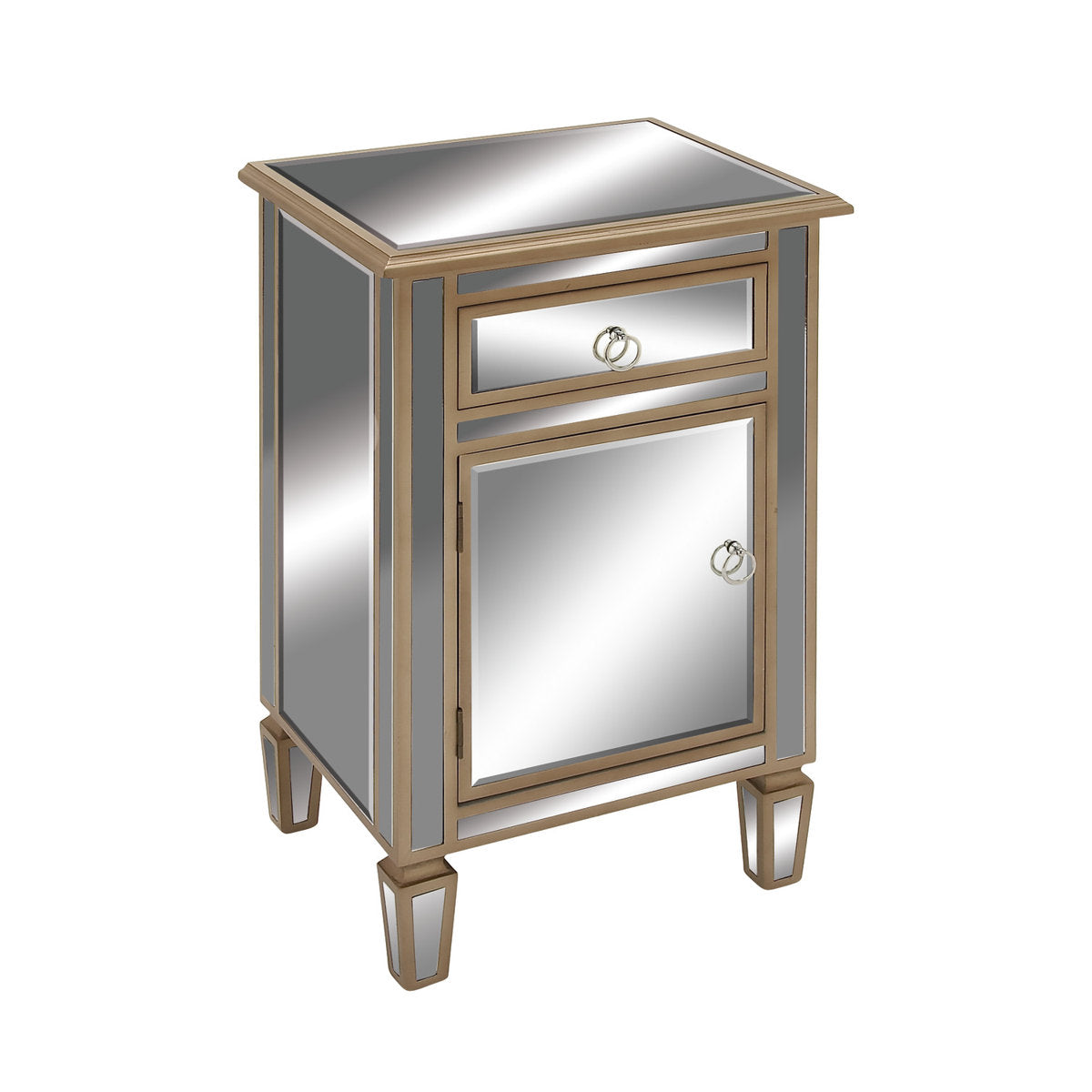 Accent Cabinet with Beveled Mirror Panels and 1 Drawer