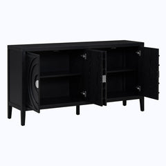 Accent Cabinet with Four Doors in Black