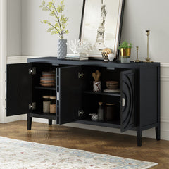 Accent Cabinet with Four Doors in Black