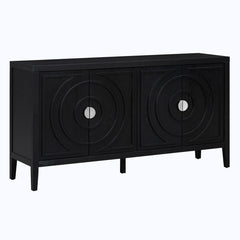 Accent Cabinet with Four Doors in Black