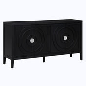 Accent Cabinet with Four Doors in Black