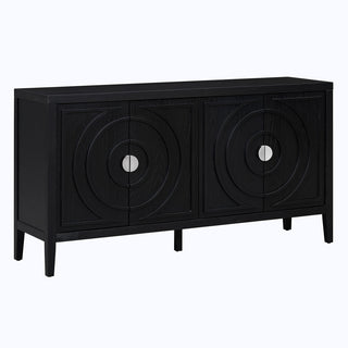 Accent Cabinet with Four Doors in Black