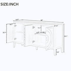 Accent Cabinet with Four Doors in Black
