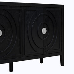 Accent Cabinet with Four Doors in Black