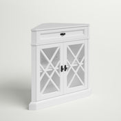 Accent Cabinet with Glass Doors in White Finish