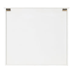 Accent Cabinet with Glass Panel Doors, White and Brown Finish
