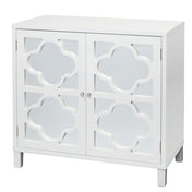 Accent Cabinet with Mirrored Doors in White