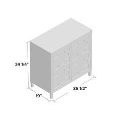 Accent Cabinet with Mirrored Doors in White