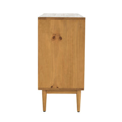 Accent Cabinet with Rattan Panels in Natural Brown