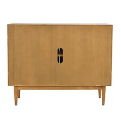 Accent Cabinet with Rattan Panels in Natural Brown