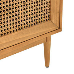 Accent Cabinet with Rattan Panels in Natural Brown