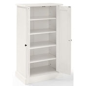 Accent Cabinet with Two Doors and Five Shelves in White Finish