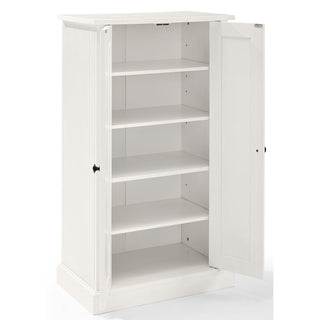 Accent Cabinet with Two Doors and Five Shelves in White Finish