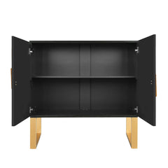 Accent Cabinet with Two Doors and One Shelf in Black