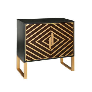 Accent Cabinet with Two Doors and One Shelf in Black