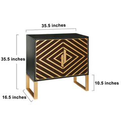 Accent Cabinet with Two Doors and One Shelf in Black