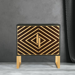 Accent Cabinet with Two Doors and One Shelf in Black