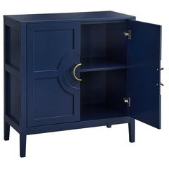 Accent Cabinet with Two Doors in Indigo Blue Manufactured Wood