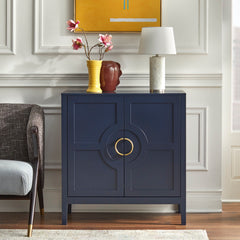 Accent Cabinet with Two Doors in Indigo Blue Manufactured Wood