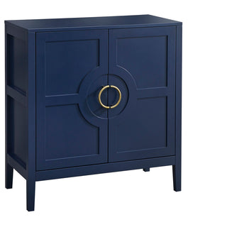 Accent Cabinet with Two Doors in Indigo Blue Manufactured Wood