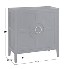 Accent Cabinet with Two Doors in Indigo Blue Manufactured Wood