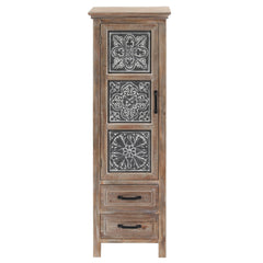 Accent Cabinet with Two Drawers in Weathered Natural Wood Finish