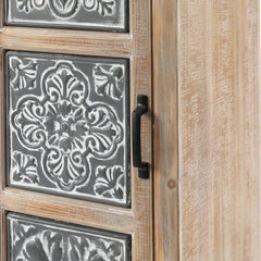 Accent Cabinet with Two Drawers in Weathered Natural Wood Finish