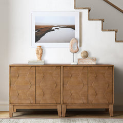 Accent Cabinets, 2-Piece Set with Textured Wood Doors in Seadrift
