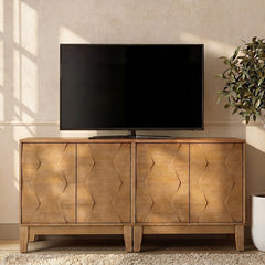 Accent Cabinets, 2-Piece Set with Textured Wood Doors in Seadrift