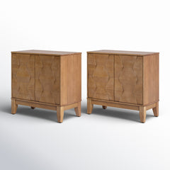 Accent Cabinets, 2-Piece Set with Textured Wood Doors in Seadrift
