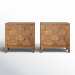 Accent Cabinets, 2-Piece Set with Textured Wood Doors in Seadrift
