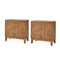 Accent Cabinets, 2-Piece Set with Textured Wood Doors in Seadrift