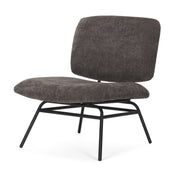 Accent Chair, Charcoal Fabric with Black Metal Legs