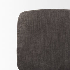 Accent Chair, Charcoal Fabric with Black Metal Legs