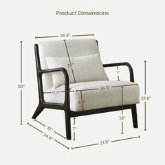 Accent Chair, Chenille with Black Legs