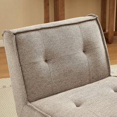 Accent Chair, Light Brown Boucle with Natural Wood Legs
