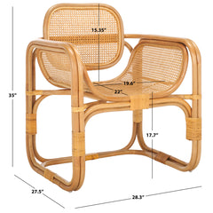 Accent Chair, Rattan Frame with Rattan Mesh Seat