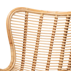 Accent Chair, Rattan Seat with Metal Frame, Natural Brown