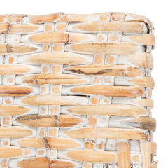 Accent Chair, Wicker Frame, Cotton Blend Cushion, Natural White Wash