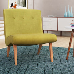 Accent Chair with Birch Frame in Green