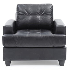 Accent Chair with Faux Leather Upholstery and Black Legs