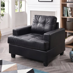 Accent Chair with Faux Leather Upholstery and Black Legs