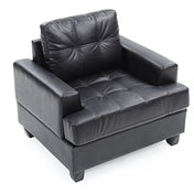 Accent Chair with Faux Leather Upholstery and Black Legs