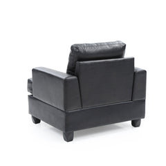 Accent Chair with Faux Leather Upholstery and Black Legs